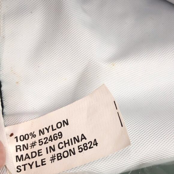 Y2K 90s 80s Vintage Bright Turquoise Black Pink Nylon Messenger Style Book Bag - Picture 7 of 16